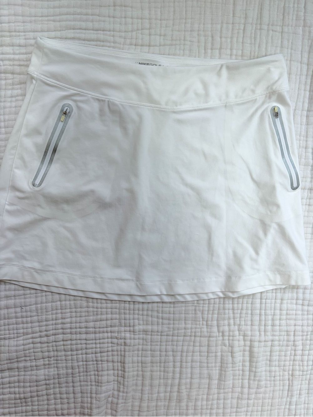 Nike Golf Tour Performance Dri-FIT White Golf Skirt XL Zip Pocket